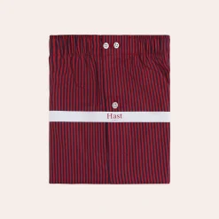 HAST Caleçon upcyclé à rayures marine et rouges><noscript><img width=