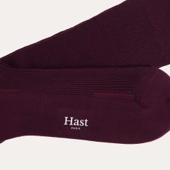 HAST Chaussettes prune en laine mérinos> Chaussettes