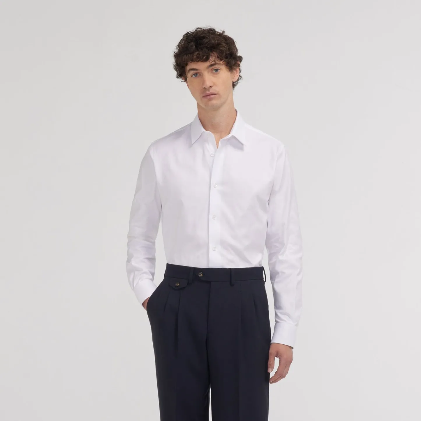 HAST Chemise cintrée en dobby blanche> Cintrée | Chemises Blanches