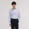 HAST Chemise cintrée en fil-à-fil double retors> Cintrée | Chemises Bleues