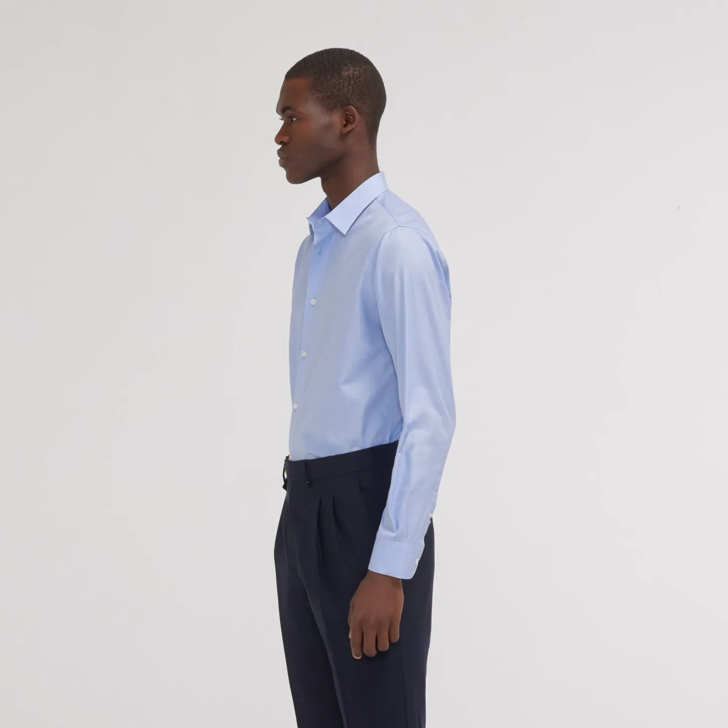 HAST Chemise cintrée en fil-à-fil double retors e> Cintrée | Chemises Bleues