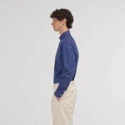 HAST Chemise cintrée en fil-à-fil double retors bleu nuit><noscript><img width=