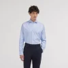 HAST Chemise cintrée en oxford double retors pied de poule bleue> Cintrée | Chemises Bleues