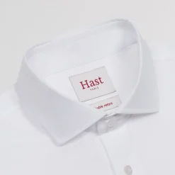 HAST Chemise cintrée en oxford double retors blanche à poignets mousquetaires><noscript><img width=