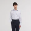 HAST Chemise cintrée en popeline double retors à rayures bleu ciel et blanches> Cintrée | Chemises Bleues
