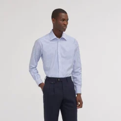 HAST Chemise cintrée en popeline à rayures bleues et blanches> Cintrée | Chemises Bleues