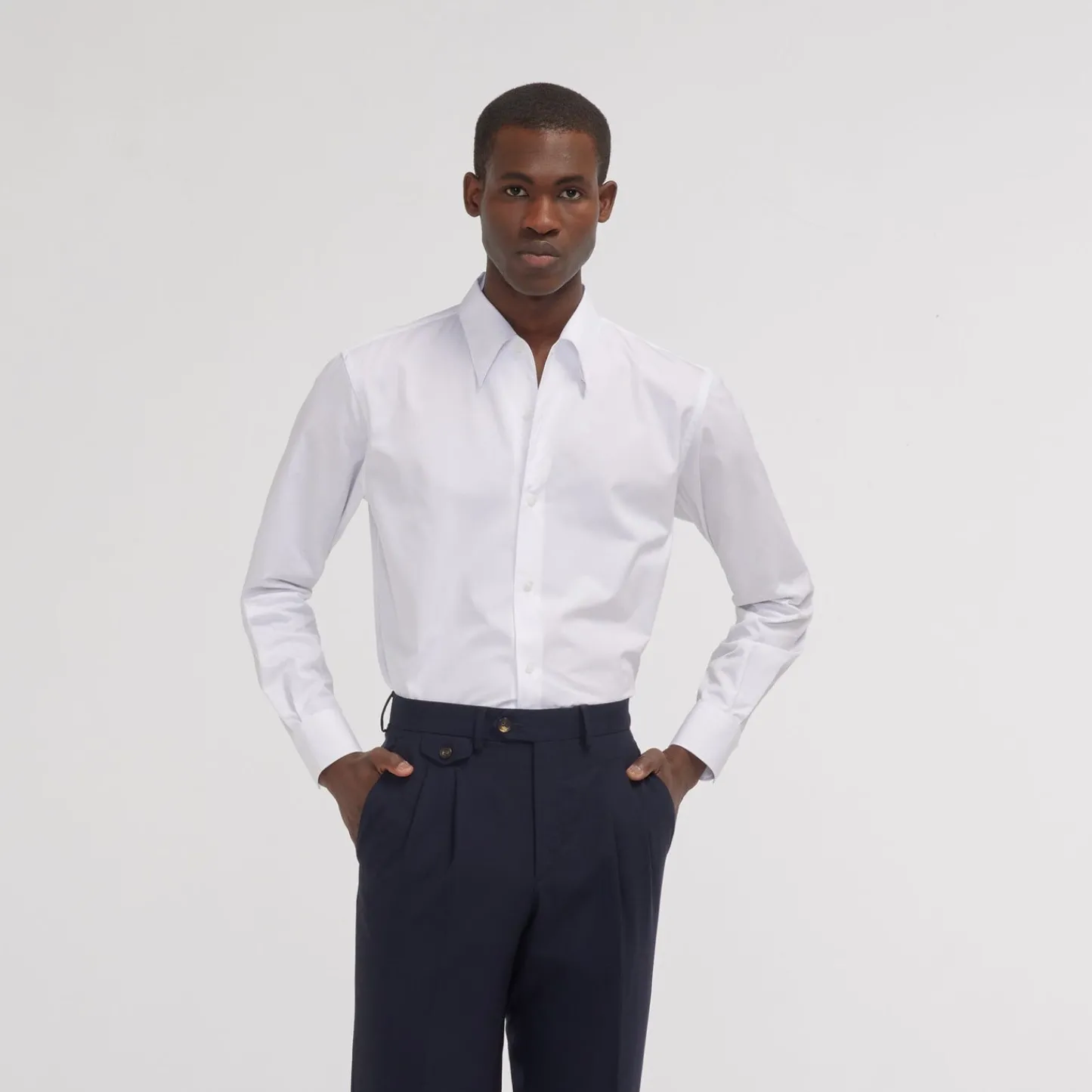 HAST Chemise cintrée en popeline double retors blanche> Cintrée | Chemises Blanches