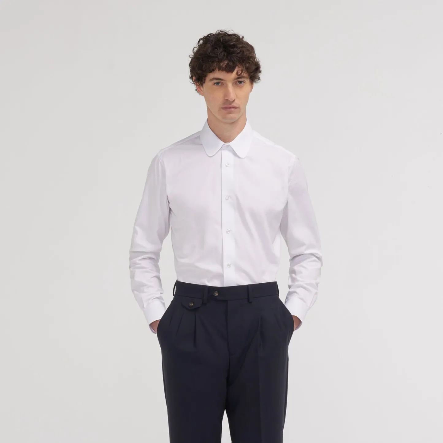 HAST Chemise cintrée en popeline double retors blanche> Cintrée | Chemises Blanches
