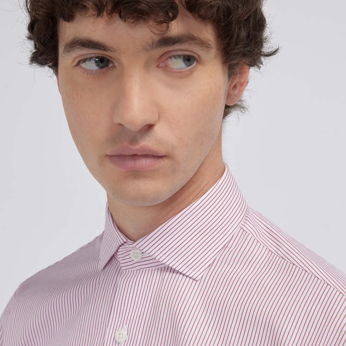 HAST Chemise cintrée en popeline double retors à fines rayures s> Cintrée | Chemises Formelles