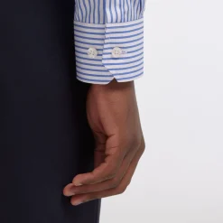 HAST Chemise cintrée en popeline à rayures bleues et blanches><noscript><img width=