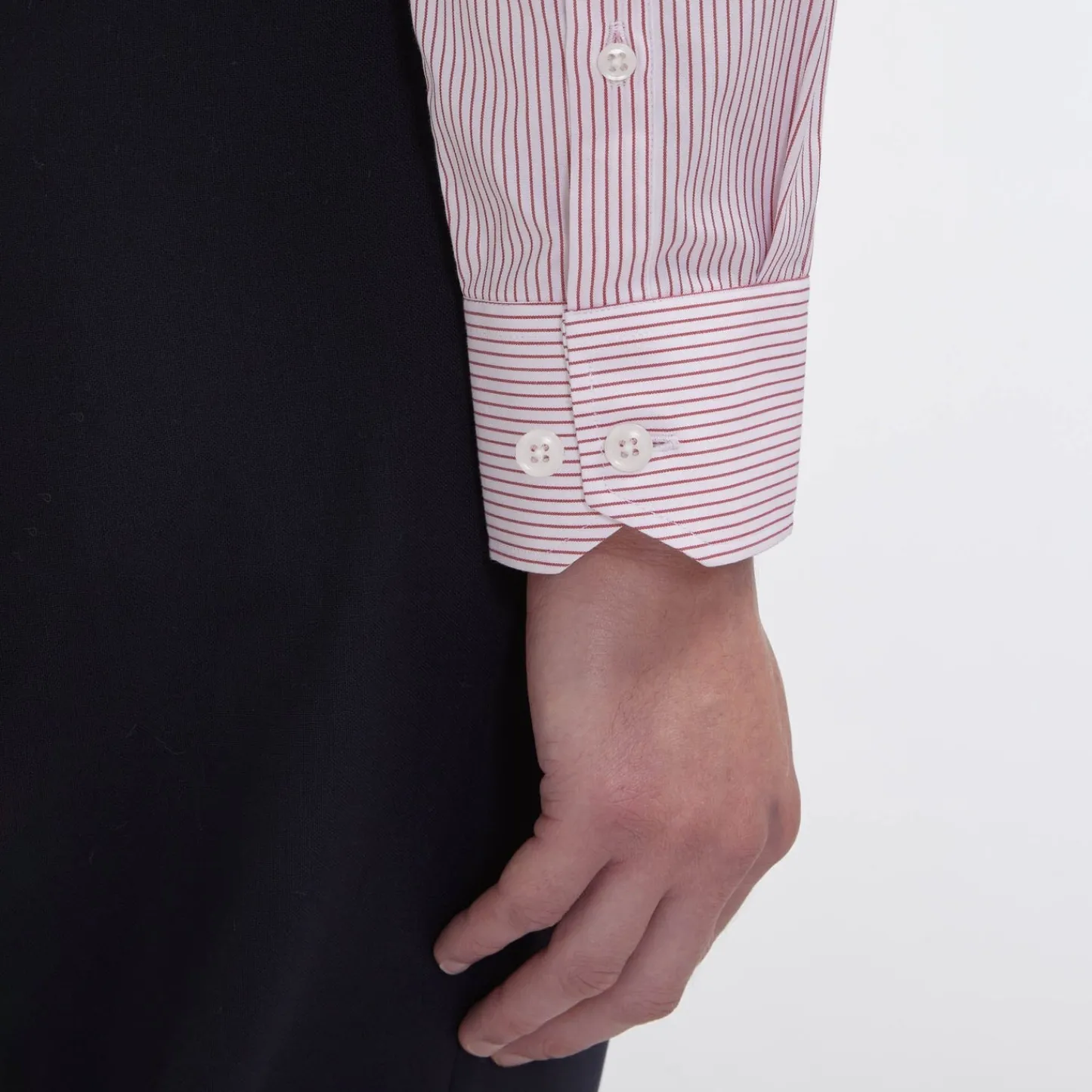 HAST Chemise cintrée en popeline double retors à fines rayures s> Cintrée | Chemises Formelles