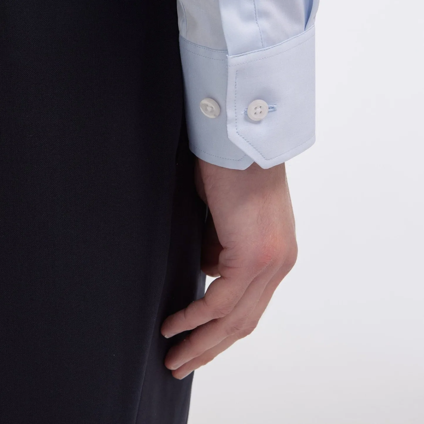HAST Chemise cintrée en popeline double retors bleu ciel> Cintrée | Chemises Bleues