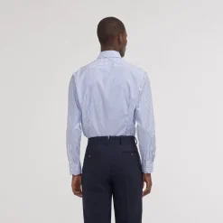 HAST Chemise cintrée en popeline à rayures bleues et blanches><noscript><img width=