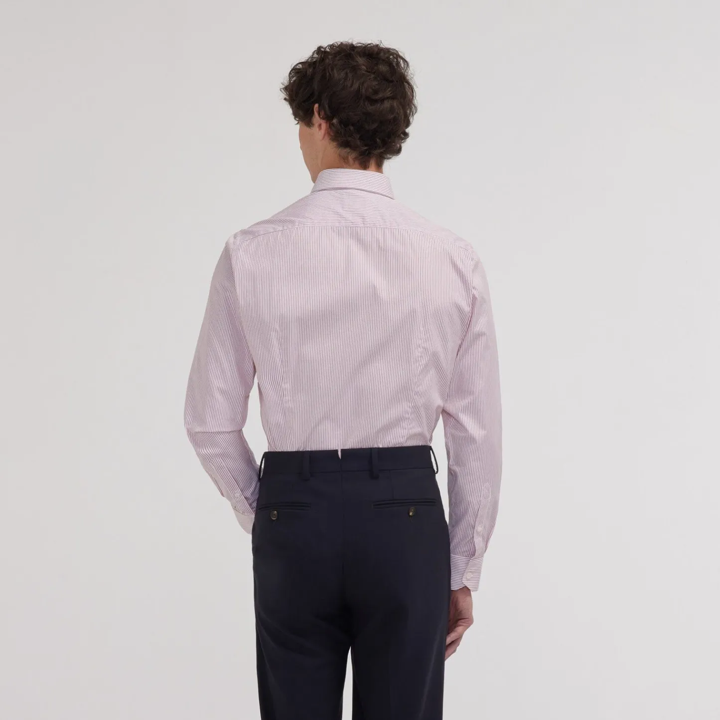 HAST Chemise cintrée en popeline double retors à fines rayures s> Cintrée | Chemises Formelles