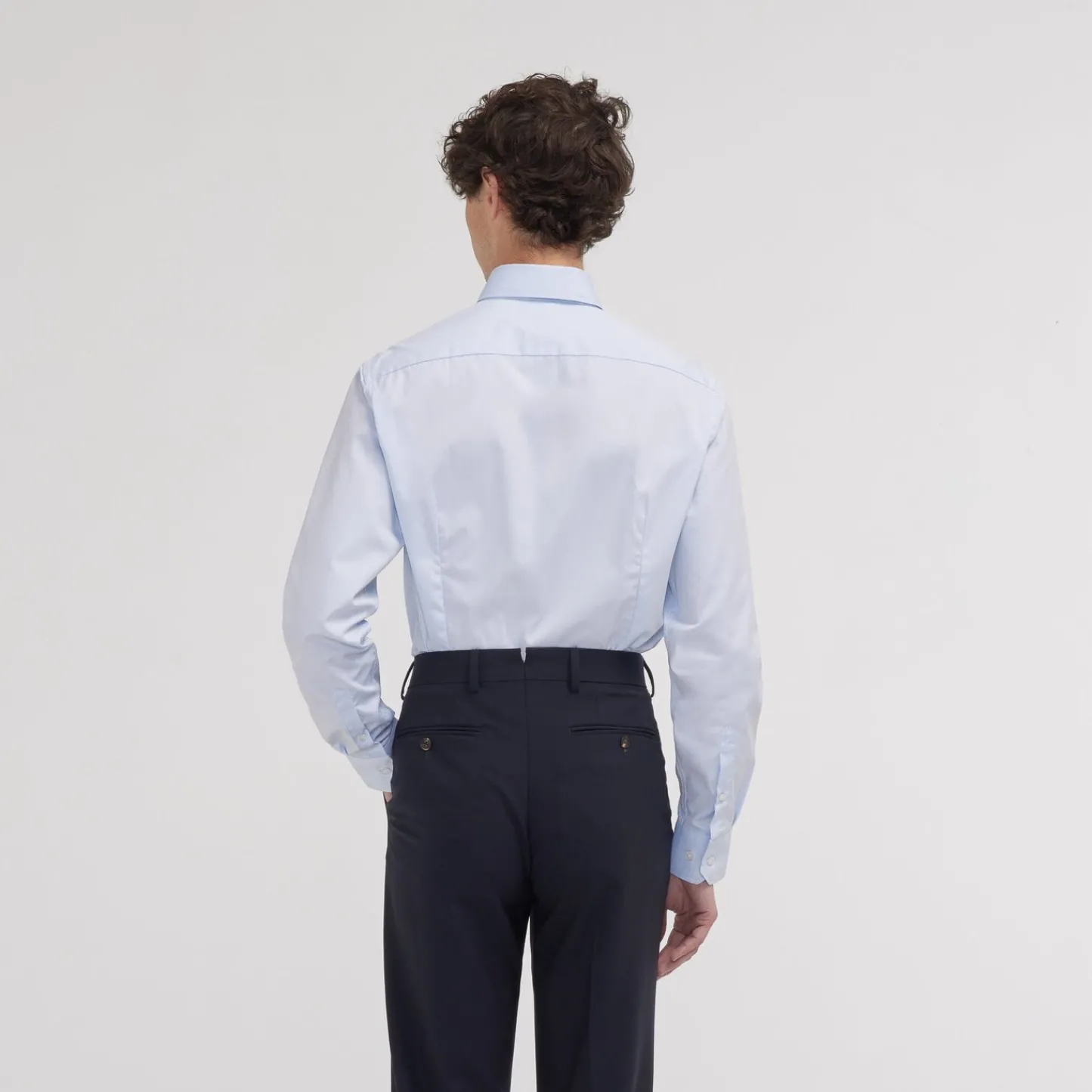 HAST Chemise cintrée en popeline double retors bleu ciel> Cintrée | Chemises Bleues