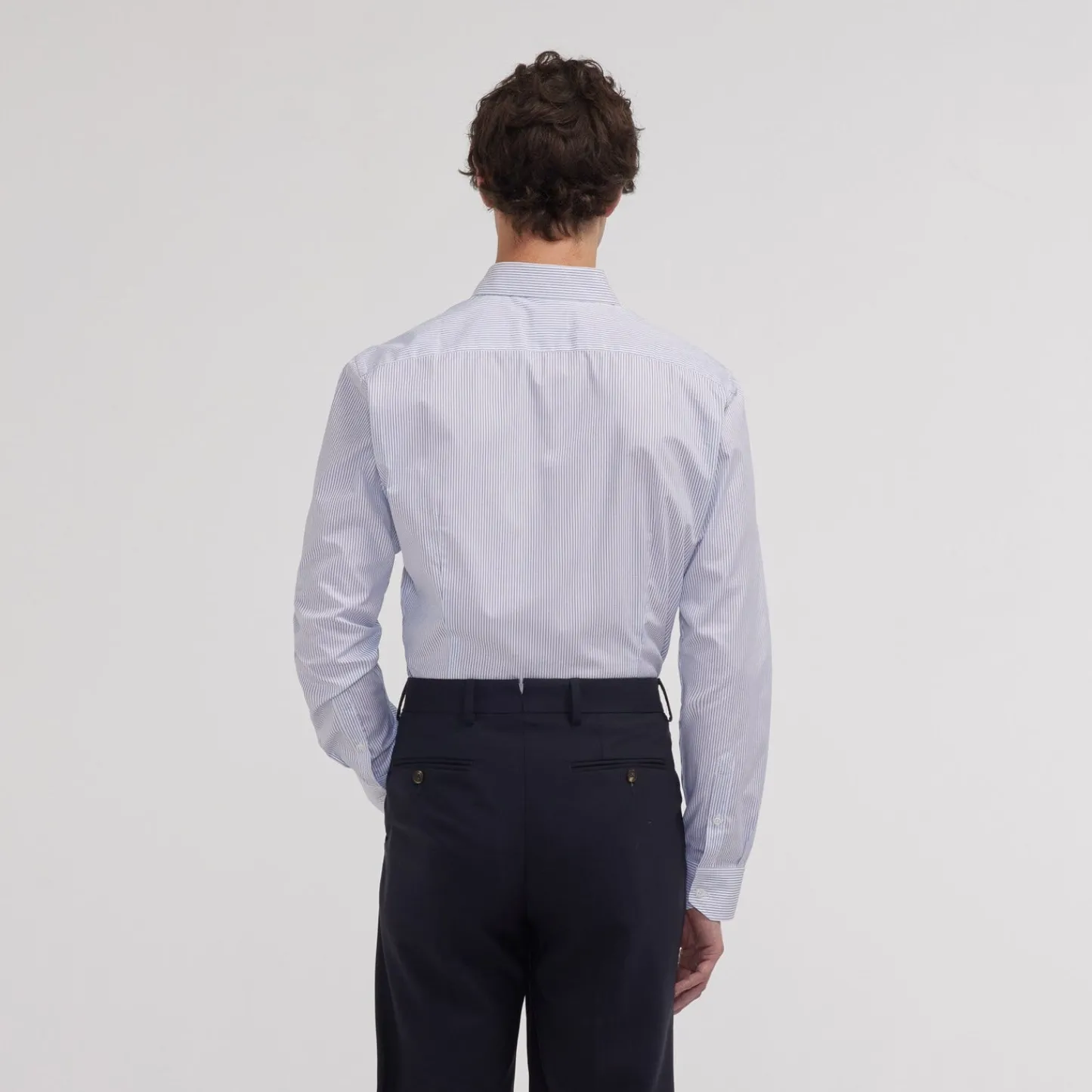 HAST Chemise cintrée en popeline double retors à fines rayures es> Cintrée | Chemises Formelles