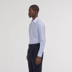 HAST Chemise cintrée en popeline à rayures bleues et blanches><noscript><img width=