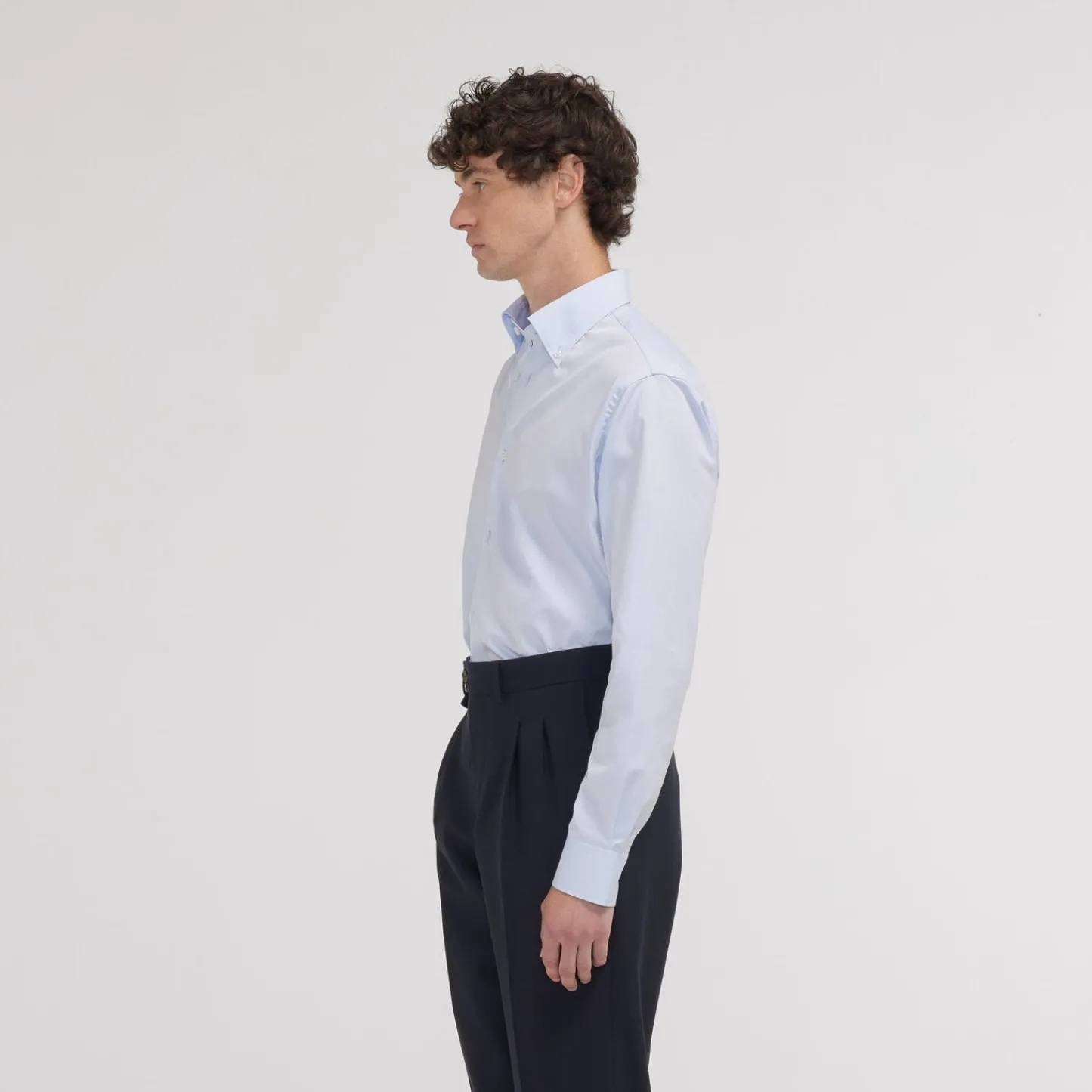 HAST Chemise cintrée en popeline double retors bleu ciel> Cintrée | Chemises Bleues