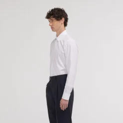 HAST Chemise cintrée en popeline double retors blanche><noscript><img width=