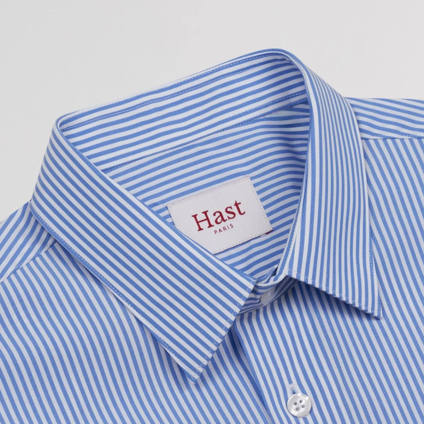 HAST Chemise cintrée en popeline double retors à rayures bleues> Cintrée | Chemises Bleues