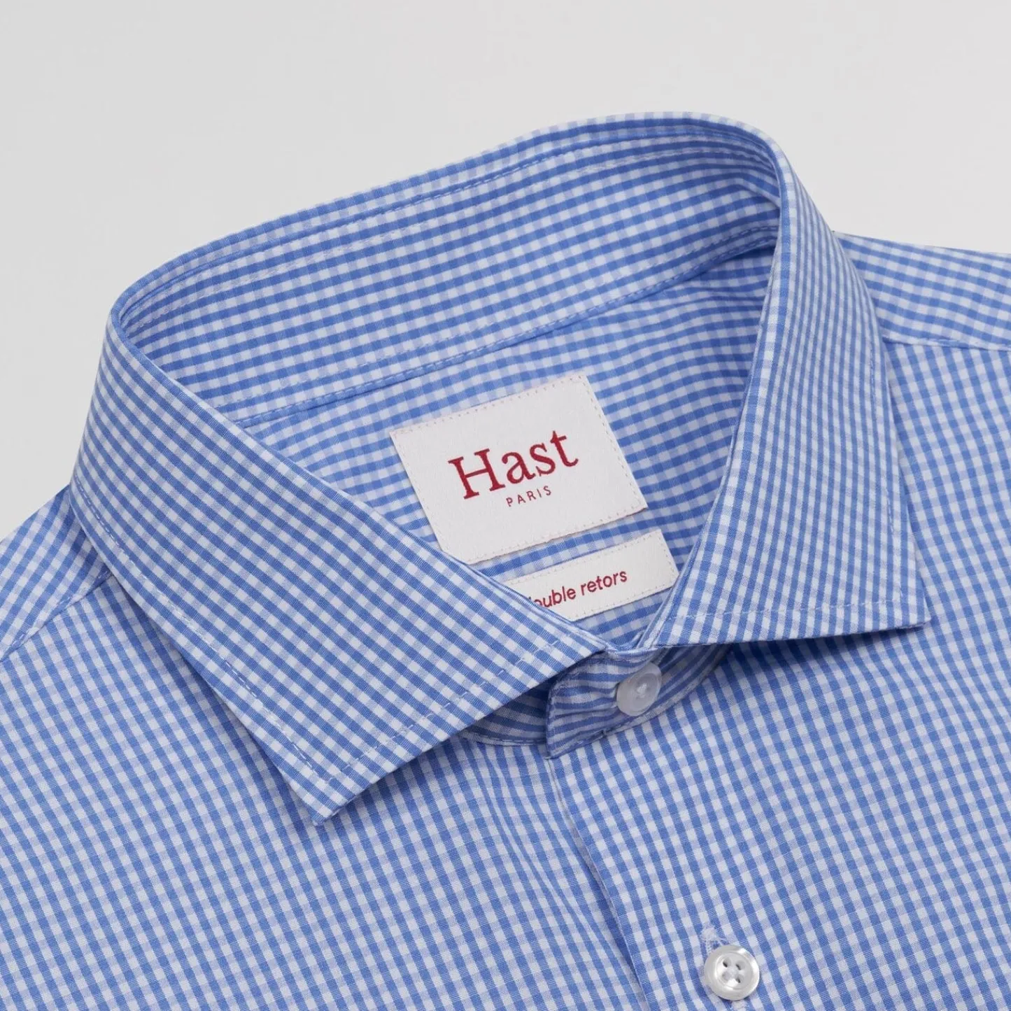 HAST Chemise cintrée en popeline double retors vichy e> Cintrée | Chemises Bleues
