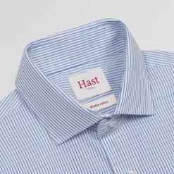 HAST Chemise cintrée en popeline double retors à fines rayures es><noscript><img width=