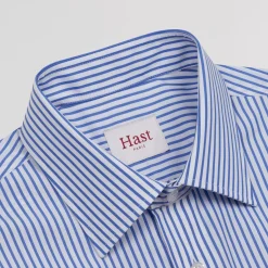 HAST Chemise cintrée en popeline à rayures bleues et blanches><noscript><img width=