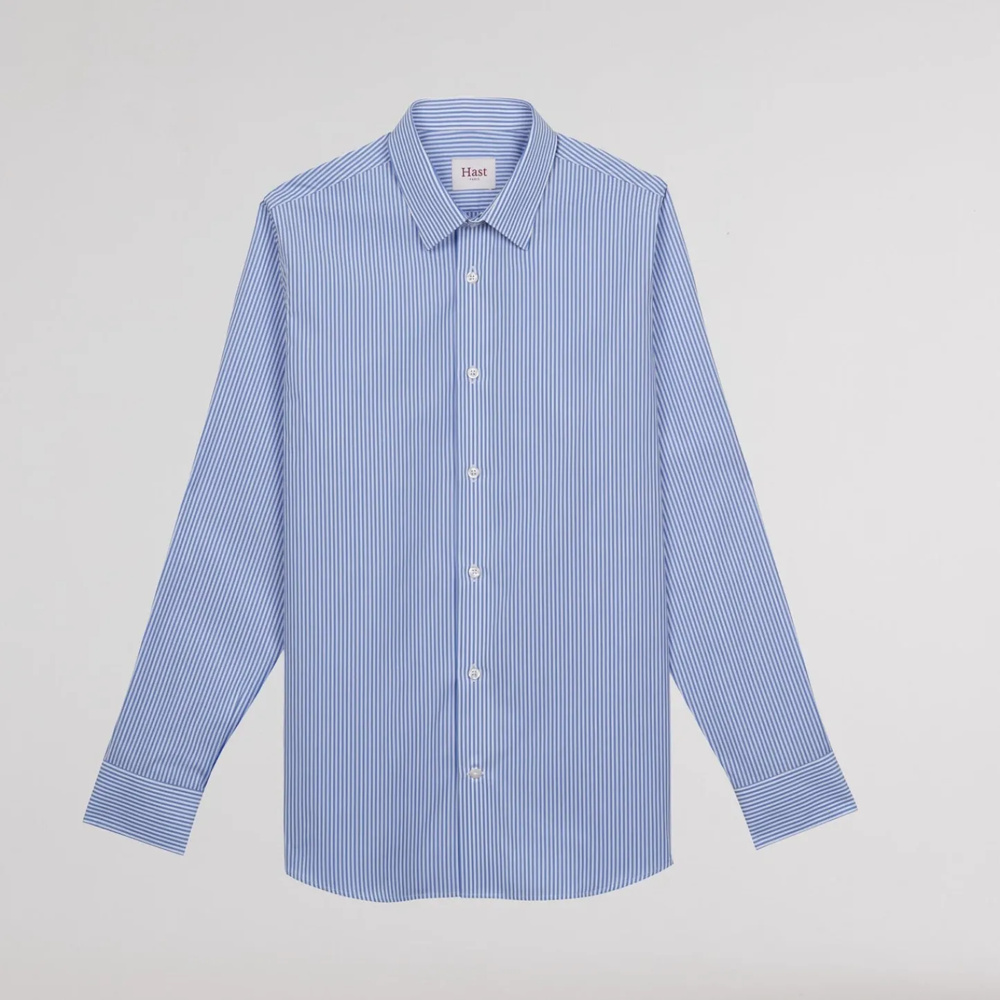 HAST Chemise cintrée en popeline double retors à rayures bleues> Cintrée | Chemises Bleues