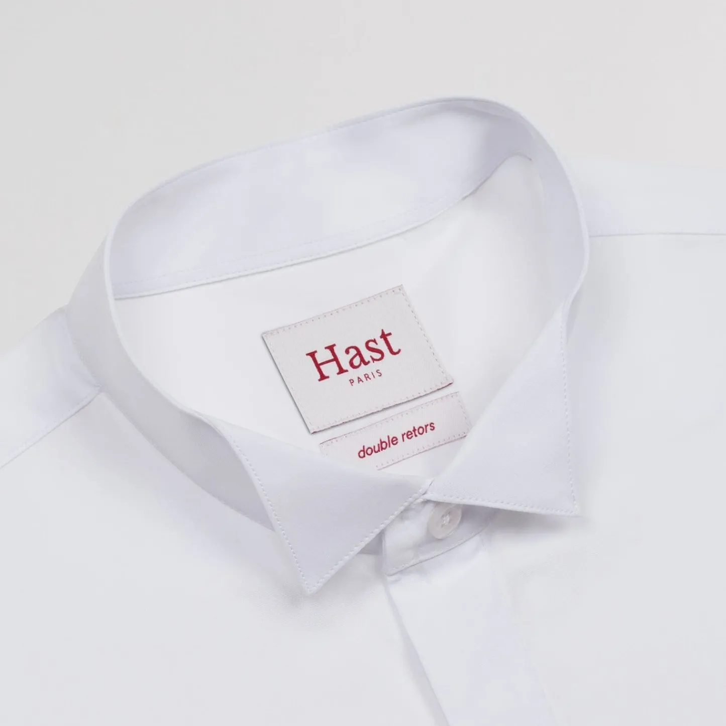 HAST Chemise cintrée en popeline double retors blanche à poignets mousquetaires> Cintrée | Chemises Blanches