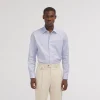 HAST Chemise cintrée en royal oxford double retors pied de puce bleue> Cintrée | Chemises Bleues