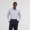 HAST Chemise cintrée en royal oxford pied de puce bleue> Cintrée | Chemises Bleues