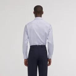 HAST Chemise cintrée en royal oxford pied de puce bleue><noscript><img width=