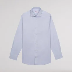 HAST Chemise cintrée en royal oxford pied de puce bleue><noscript><img width=