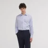 HAST Chemise cintrée en twill à fines rayures bleues et blanches> Cintrée | Chemises Bleues