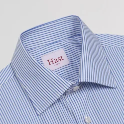 HAST Chemise cintrée en twill à fines rayures bleues et blanches><noscript><img width=