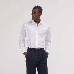 HAST Chemise cintrée en twill stretch naturel> Cintrée | Chemises Blanches
