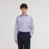 HAST Chemise cintrée en twill double retors à fines rayures bleu marine> Cintrée | Chemises Formelles