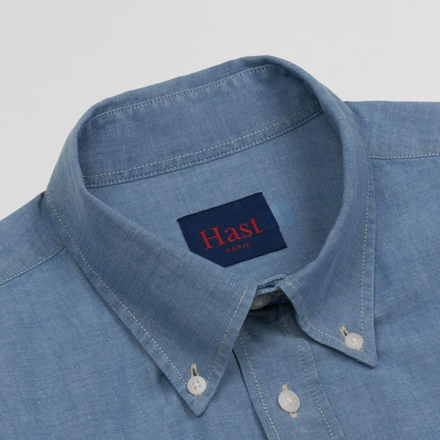 HAST Chemise en chambray bleue> Les Essentiels | Décontractée