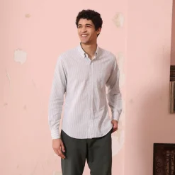 HAST Chemise en coton à rayures blanches et es> Classique | Chemises Casual