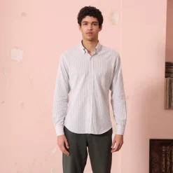 HAST Chemise en coton à rayures blanches et es><noscript><img width=