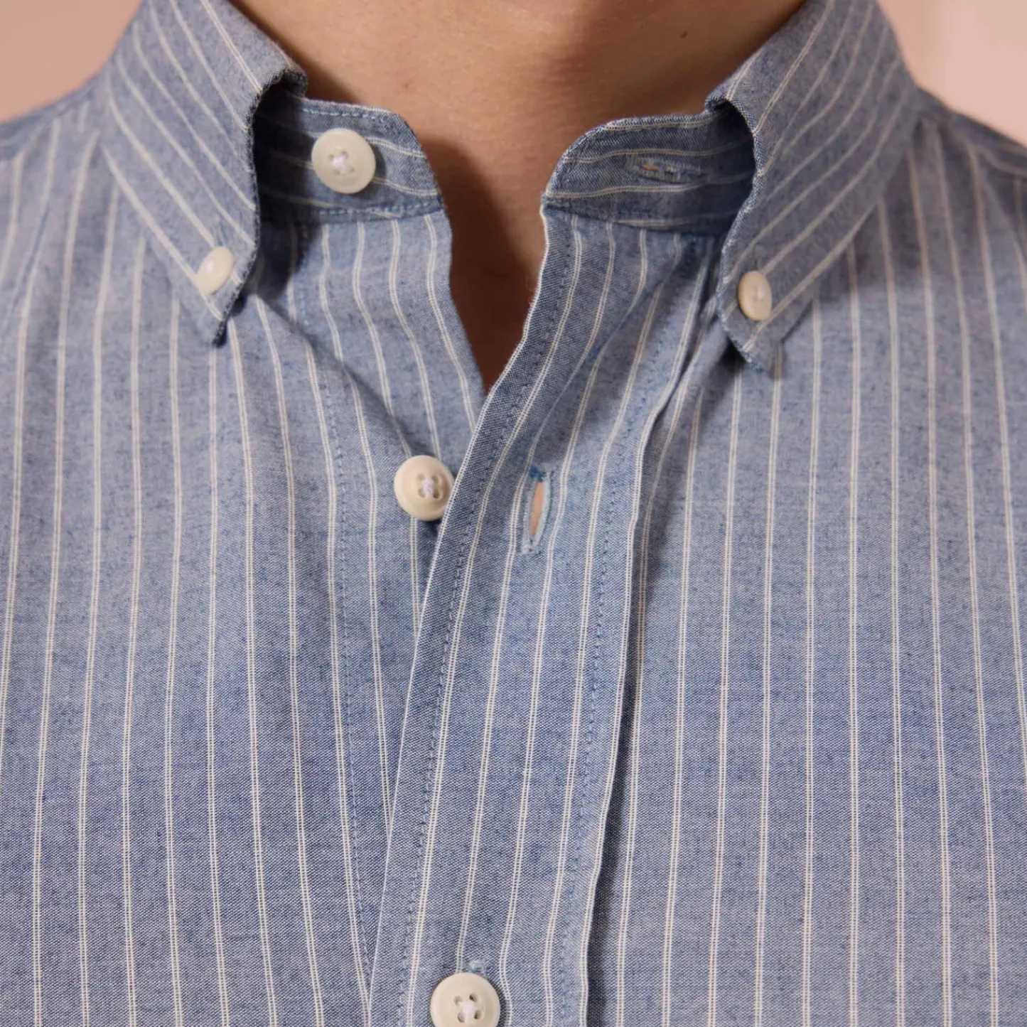 HAST Chemise en coton bleue à rayures> Chemises Bleues | Chemises Casual