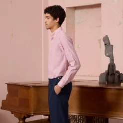 HAST Chemise en coton et lin à rayures><noscript><img width=