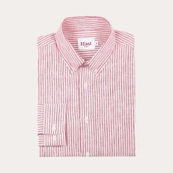 HAST Chemise en coton et lin à rayures><noscript><img width=