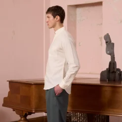 HAST Chemise en coton et lin écrue><noscript><img width=