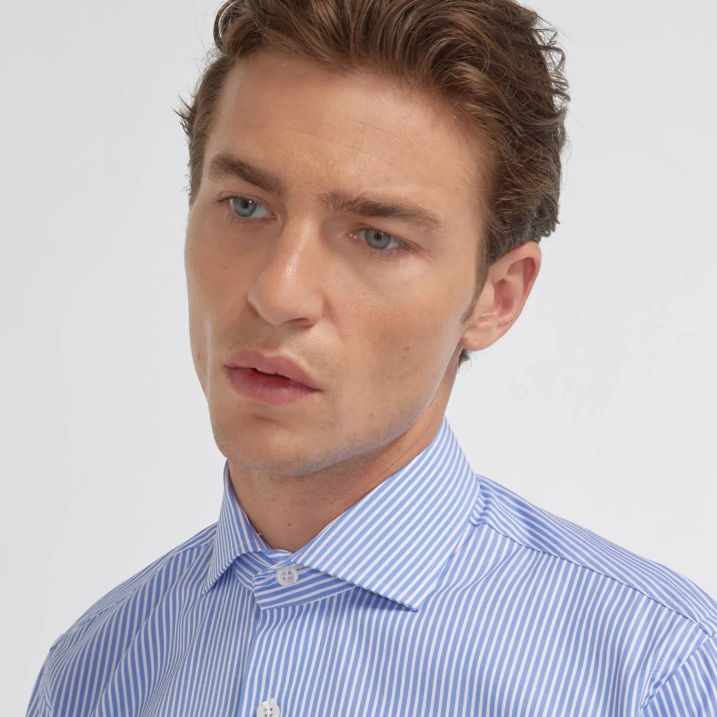 HAST Chemise en dobby à rayures bleues> Chemises Bleues | Chemises Formelles