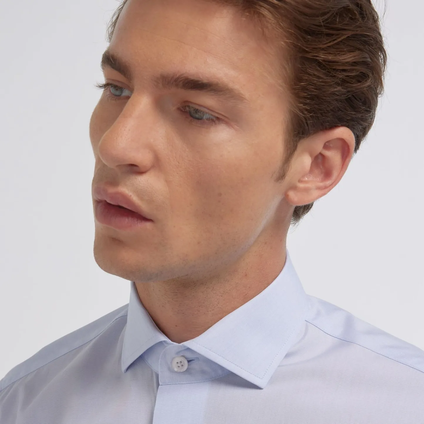 HAST Chemise en fil-à-fil double retors> Classique | Chemises Bleues