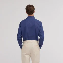 HAST Chemise en fil-à-fil double retors bleu nuit><noscript><img width=