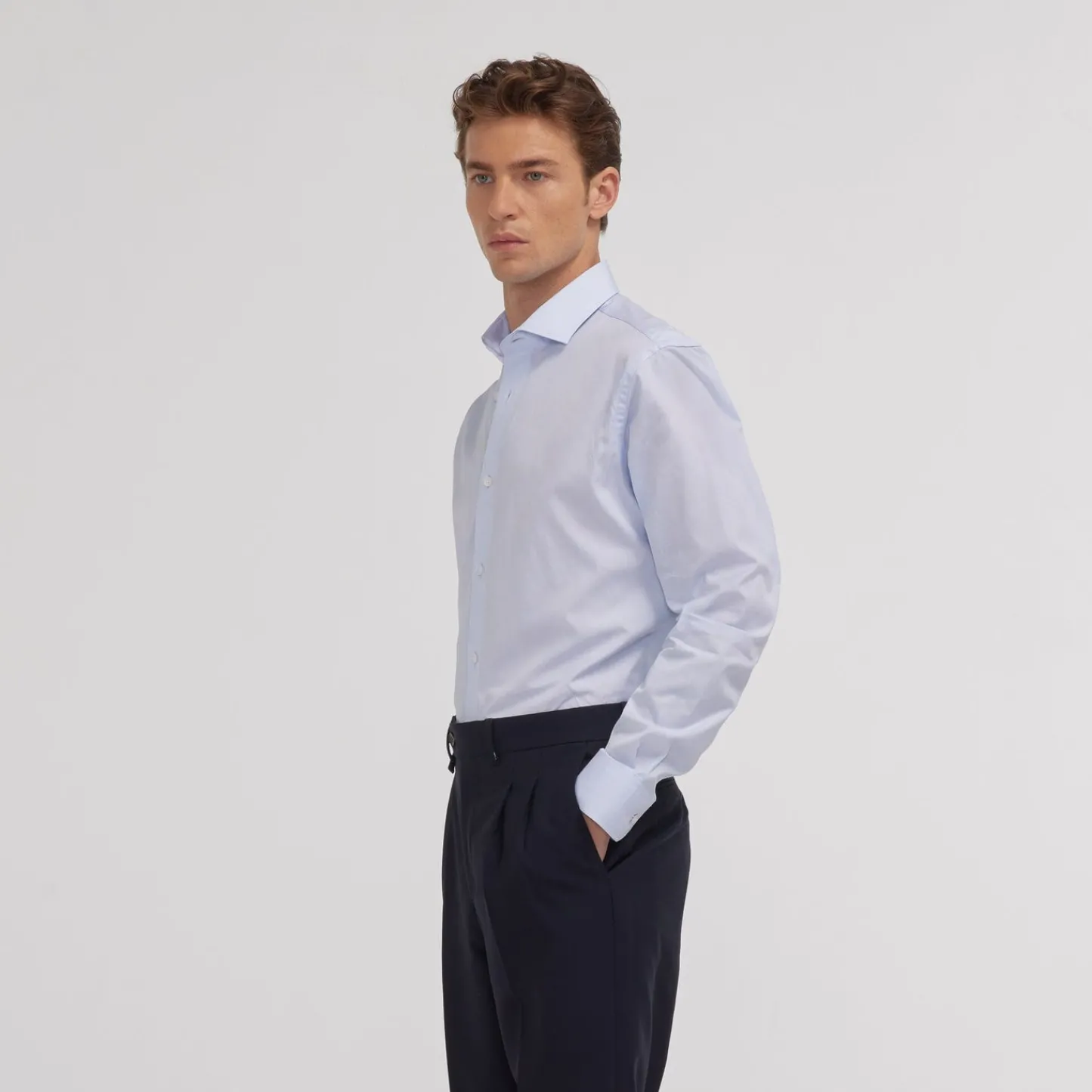 HAST Chemise en fil-à-fil double retors> Classique | Chemises Bleues
