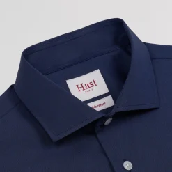 HAST Chemise en fil-à-fil double retors bleu nuit><noscript><img width=