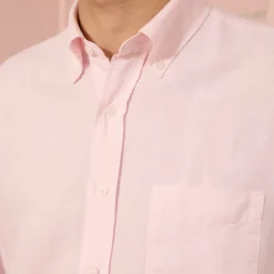 HAST Chemise en lin et coton rose pâle> Classique | Chemises Par Couleurs